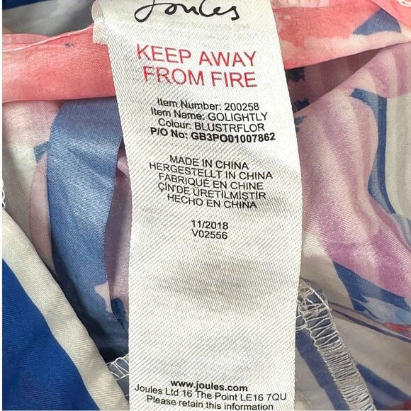 Joules Floral Printed Waterproof Packaway Rain Jacket Women's Size 14 - Picture 6 of 7